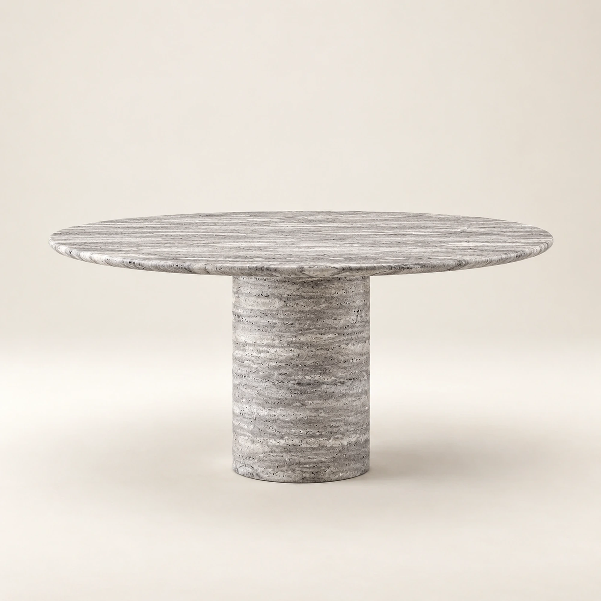 Myra Dining Table - Silver Travertine Myra Dining Table - Silver Travertine - 1