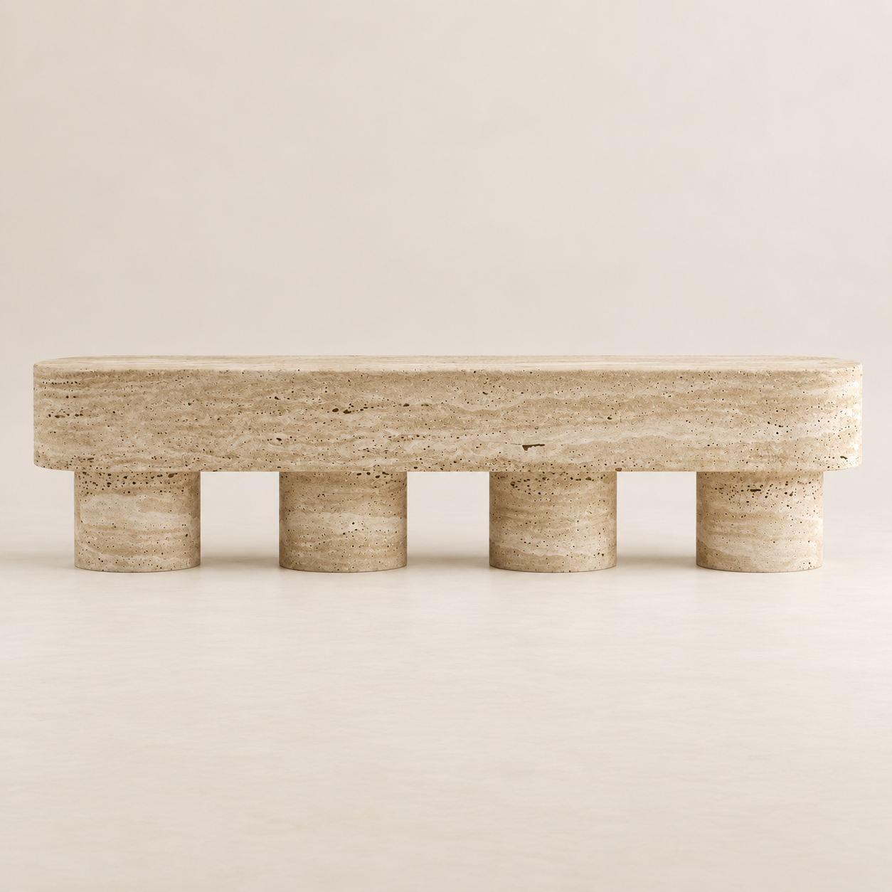 Olympos Media Console - Light Travertine Olympos Media Console - Light Travertine - 1