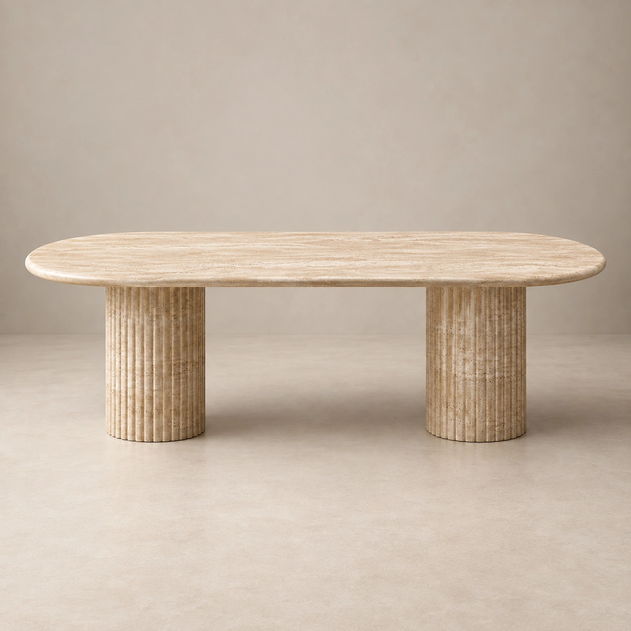 Priene Dining Table - Light Travertine Priene Dining Table - Light Travertine - 1