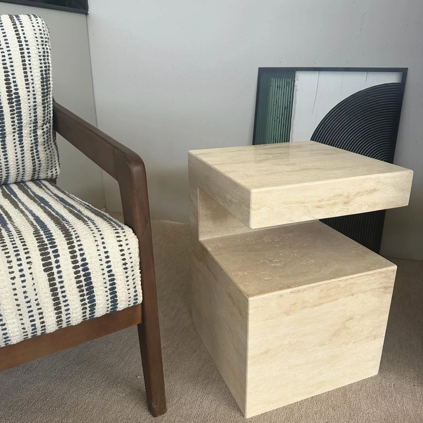Light Travertine customer photo: Nysa Side Table